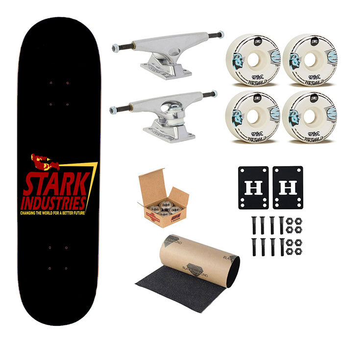 Stark Industries Collaboration Iron Man Emblem Skateboard Complete Board 8.0" X 31.75"