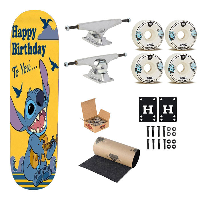 Stitch Birthday Serenade Skateboard Complete Board 8.0" X 31.75"