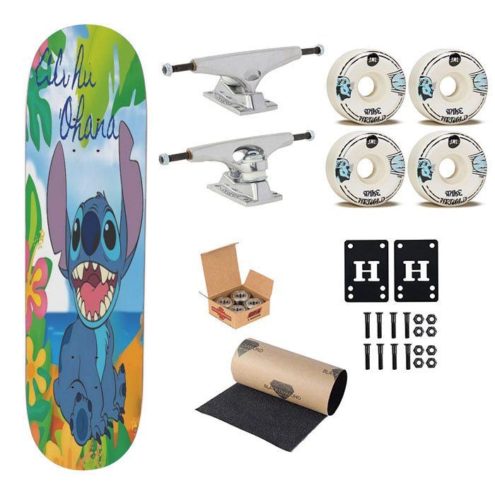 Stitch From Disney'S Movie Lilo And Stitch With Aloha Skateboard Complete Board 8.0" X 31.75"