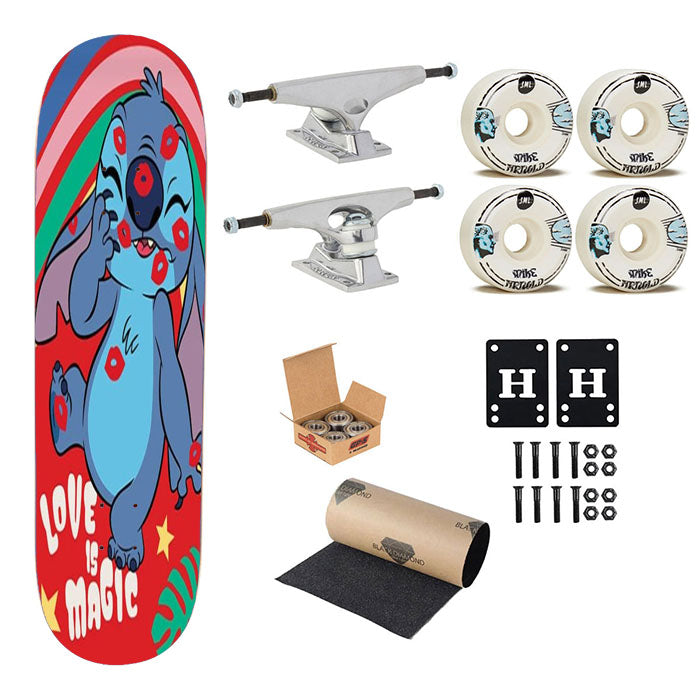 Stitch Love Kisses Skateboard Complete Board 8.0" X 31.75"