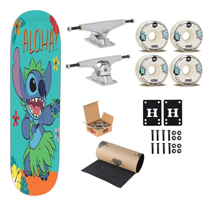 Stitch Tropical Aloha Skateboard Complete Board 8.0" X 31.75"
