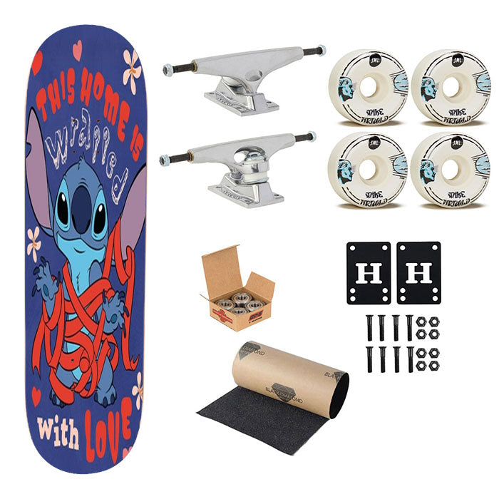 Stitch Wrapped With Love Skateboard Complete Board 8.0" X 31.75"