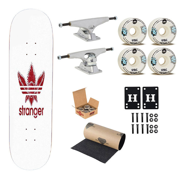 Stranger White Background Skateboard Complete Board 8.0" X 31.75"
