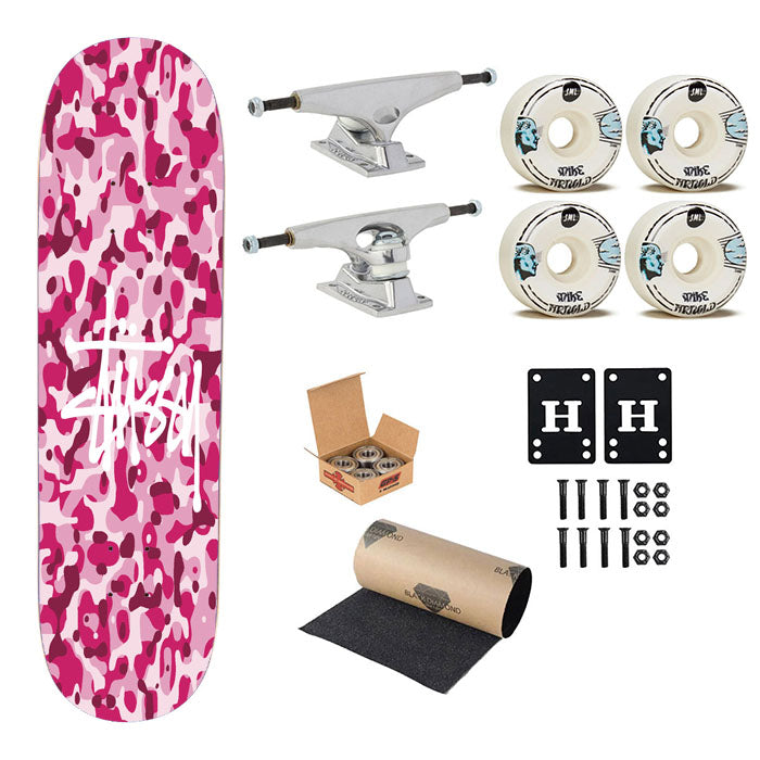 Stussy Bape Camouflage Pink Skateboard Complete Board 8.0" X 31.75"