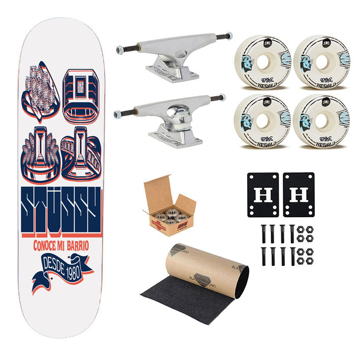 Stussy Conoce Mi Barrio Skateboard Complete Board 8.0" X 31.75"