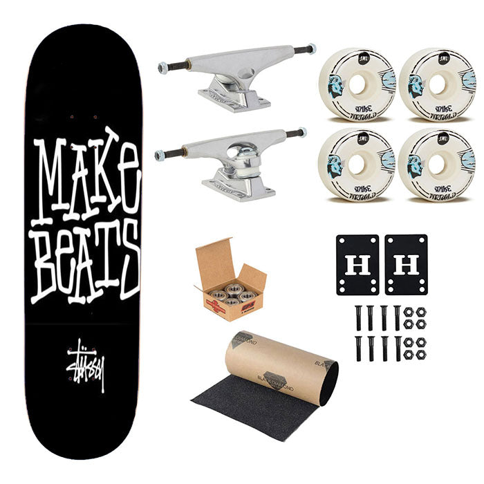 Stussy Make Beats Skateboard Complete Board 8.0" X 31.75"