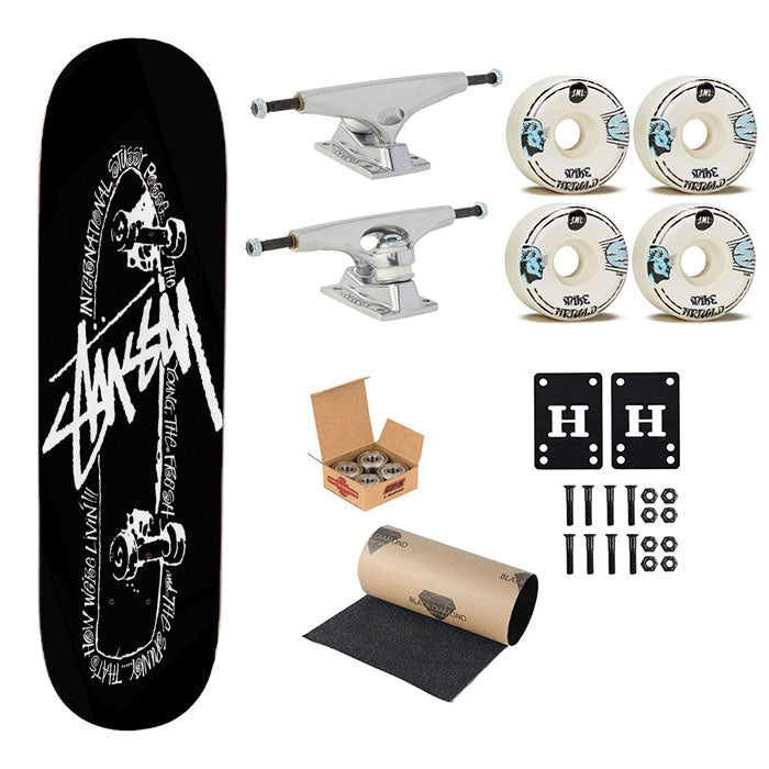 Stussy World Tour 2 Skateboard Complete Board 8.0" X 31.75"