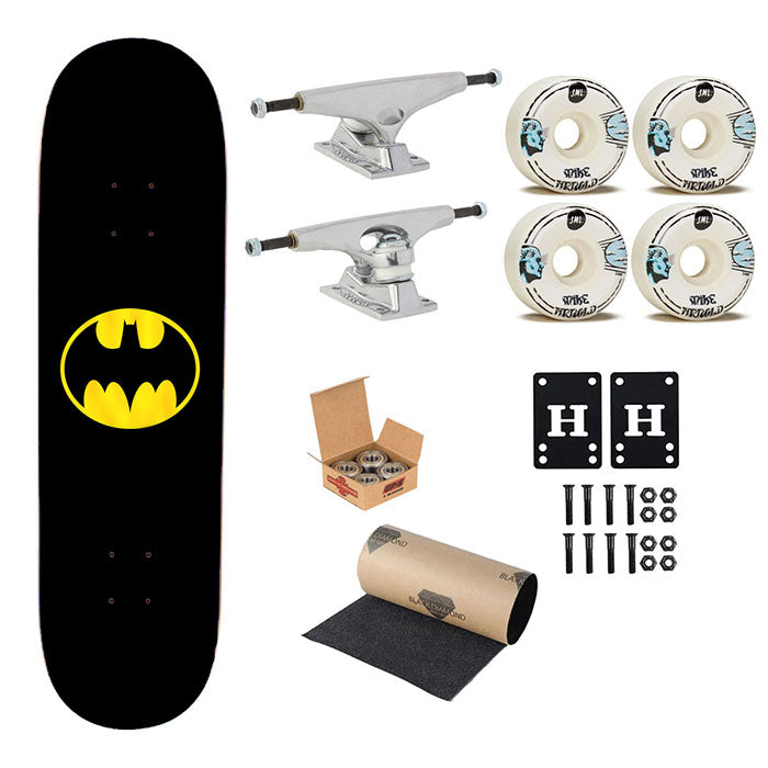 Super Hero Batman Logo Skateboard Complete Board 8.0" X 31.75"
