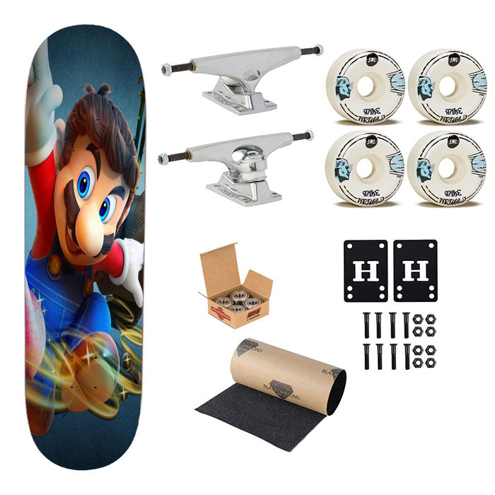 Super Mario 3 3 Skateboard Complete Board 8.0" X 31.75"