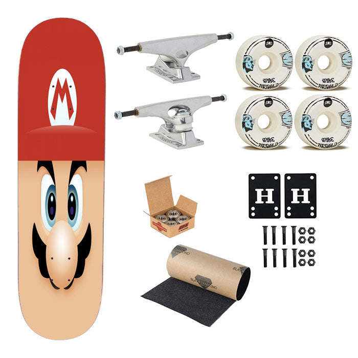 Super Mario Art Skateboard Complete Board 8.0" X 31.75"