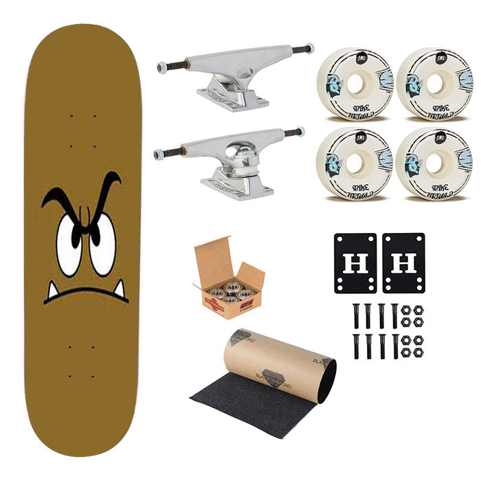 Super Mario Goomba Face Skateboard Complete Board 8.0" X 31.75"