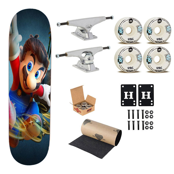 Super Mario Odyssey Skateboard Complete Board 8.0" X 31.75"