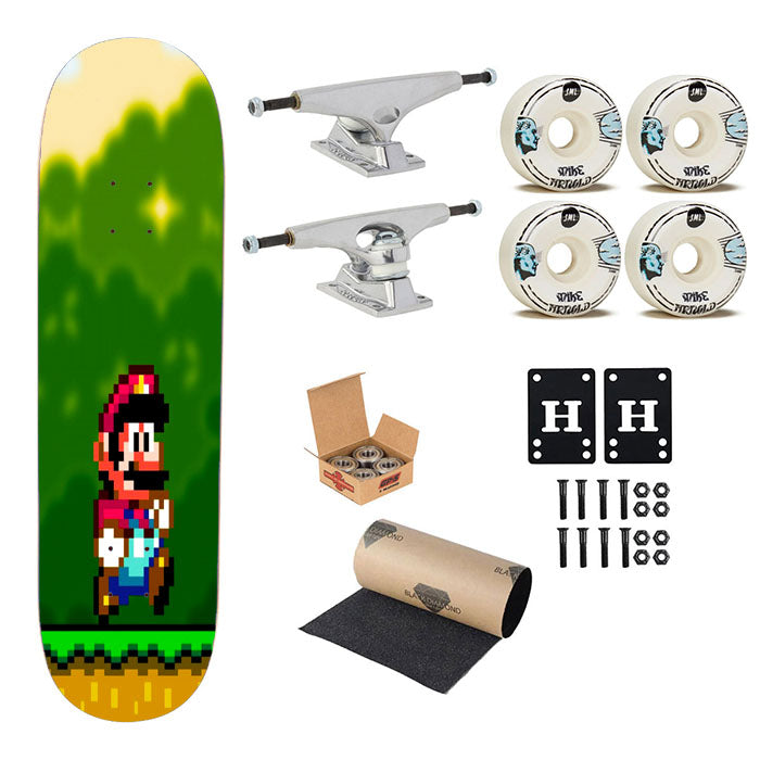Super Mario World Skateboard Complete Board 8.0" X 31.75"