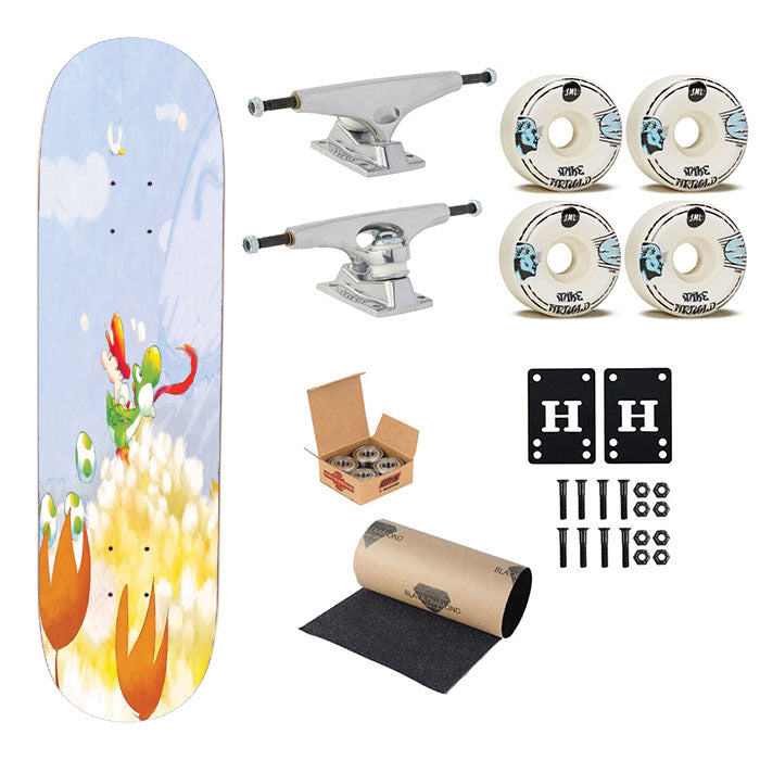 Super Mario World Yoshis Island Wallpaper Skateboard Complete Board 8.0" X 31.75"