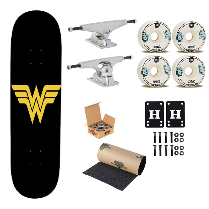 Superhero Wonder Woman Logo Skateboard Complete Board 8.0" X 31.75"