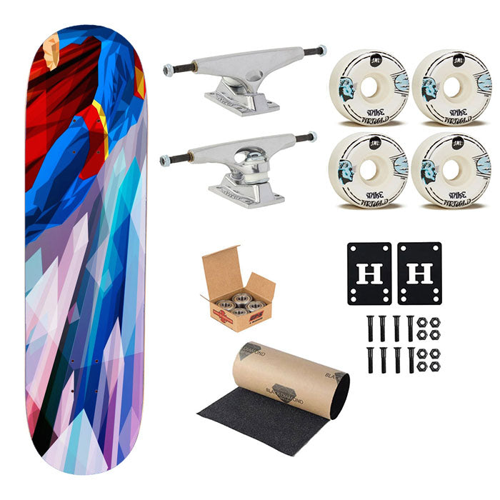 Superman Art Abstract Design Skateboard Complete Board 8.0" X 31.75"