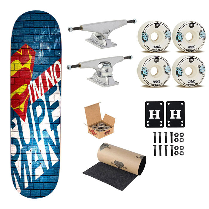 Superman In The Wall Skateboard Complete Board 8.0" X 31.75"