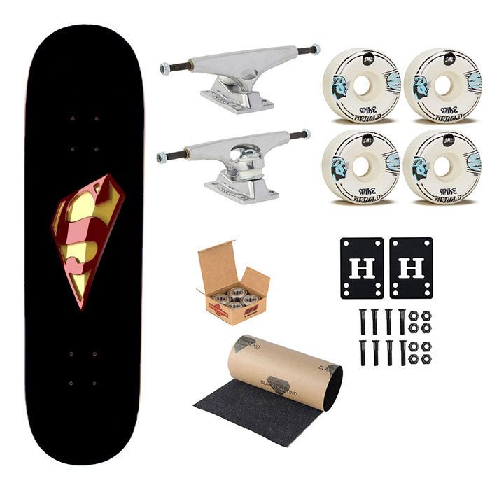 Superman Logo 3D Skateboard Complete Board 8.0" X 31.75"