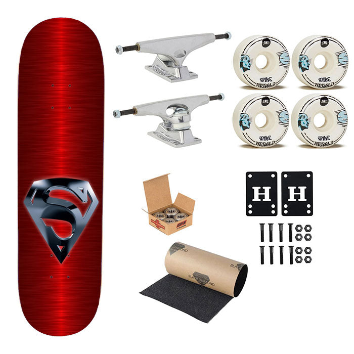 Superman Red Skateboard Complete Board 8.0" X 31.75"