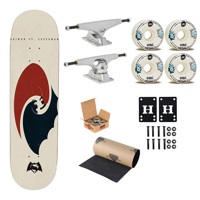 Superman Vs Batman Yin Yang Skateboard Complete Board 8.0" X 31.75"