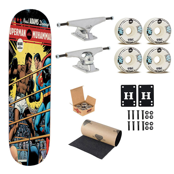 Superman Vs Muhammad Ali Boxing Skateboard Complete Board 8.0" X 31.75"