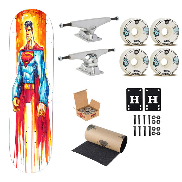 Superman Watercolor Skateboard Complete Board 8.0" X 31.75"