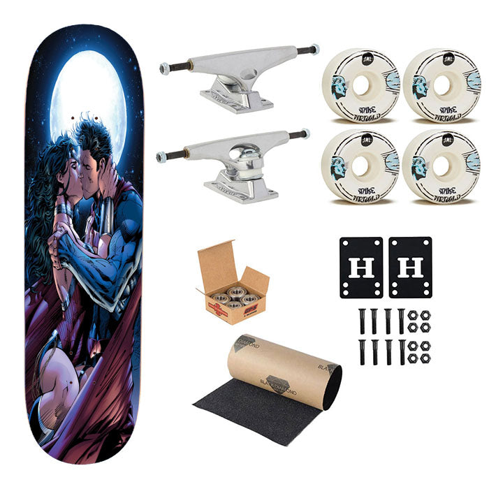 Superman Wonder Woman Kiss Skateboard Complete Board 8.0" X 31.75"