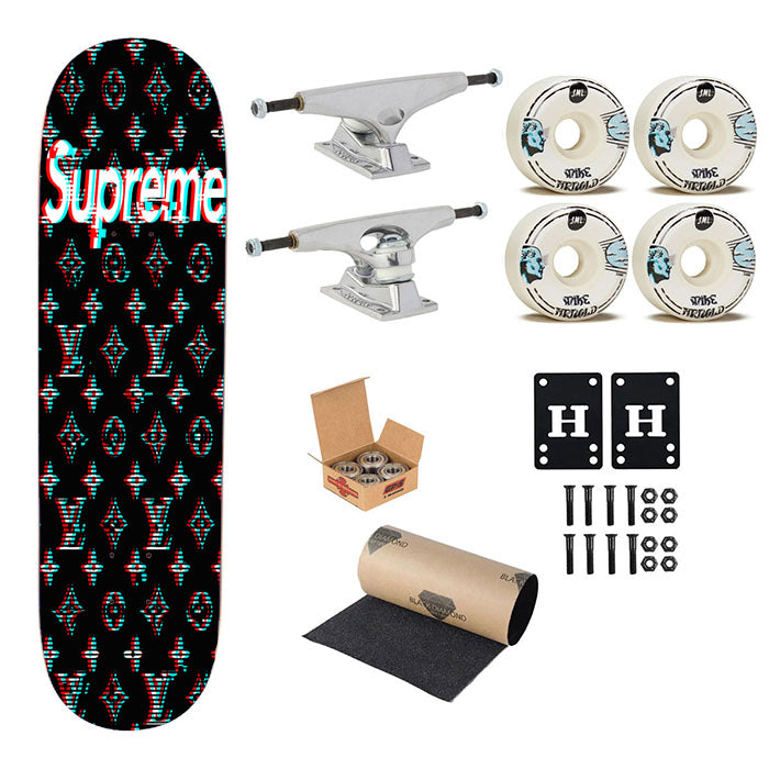 Supreme Lv Black Skateboard Complete Board 8.0" X 31.75"