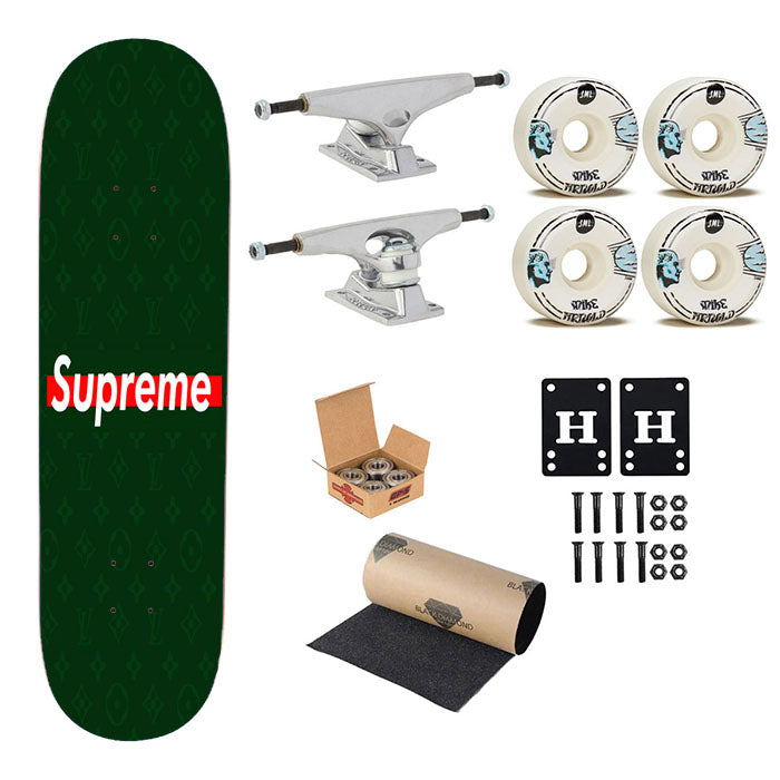 Supreme Lv Green Skateboard Complete Board 8.0" X 31.75"