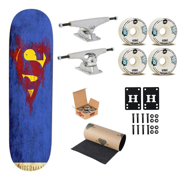 Symbol Superman Skateboard Complete Board 8.0" X 31.75"