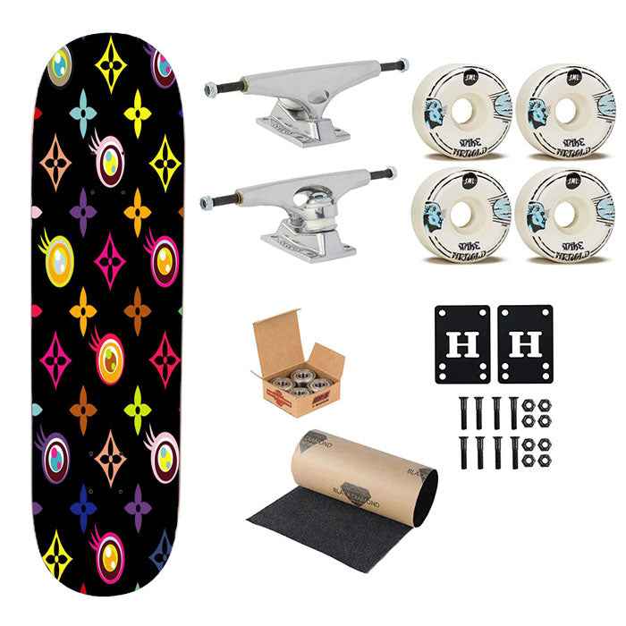 Takashi Murakami Beyond Pattern Lv Skateboard Complete Board 8.0" X 31.75"