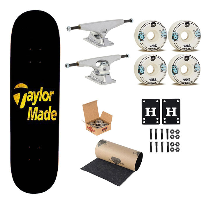 Taylormade Golf Yellow Logo Skateboard Complete Board 8.0" X 31.75"