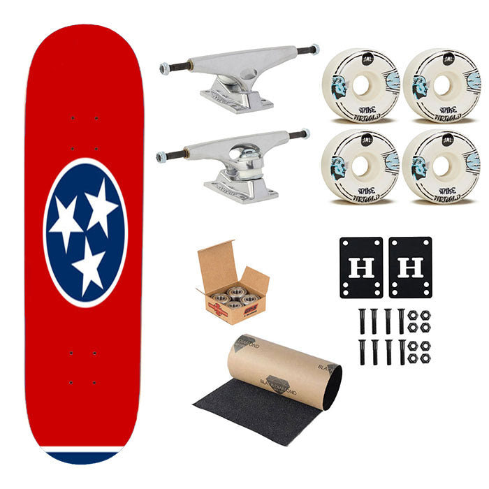 Tennessee Flag Skateboard Complete Board 8.0" X 31.75"
