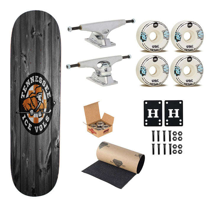 Tennessee Ice Vols Nhl Logo Dark Wood Wallpaper Skateboard Complete Board 8.0" X 31.75"