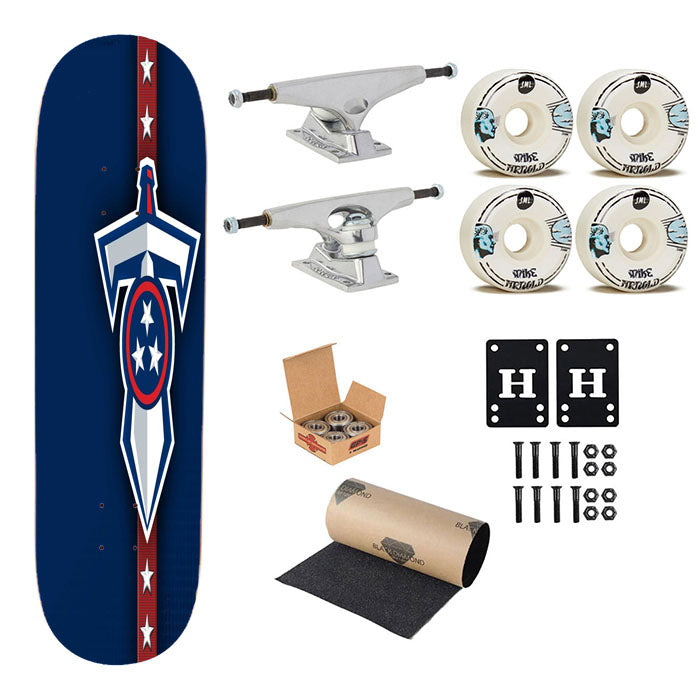 Tennessee Titans Nfl Sword Logo Skateboard Complete Board 8.0" X 31.75"