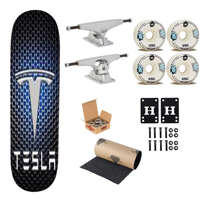 Tesla Motors Case Skateboard Complete Board 8.0" X 31.75"