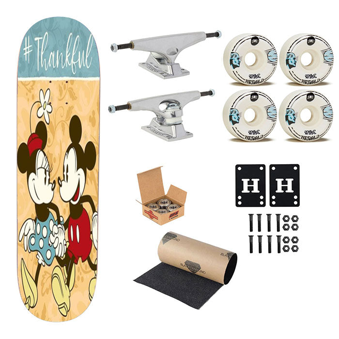 Thankful Mickey & Minnie Skateboard Complete Board 8.0" X 31.75"