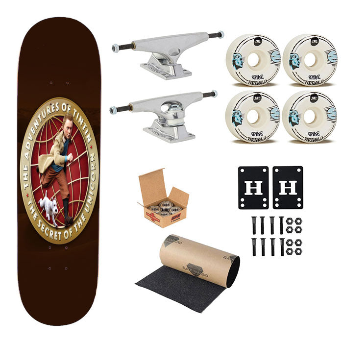 The Adventures Of Tintin The Secret Of The Unicorn Skateboard Complete Board 8.0" X 31.75"