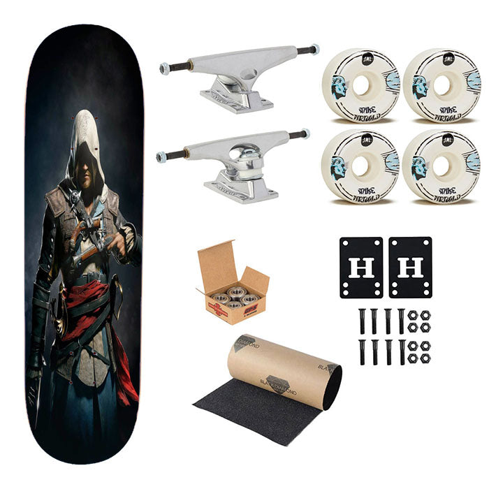 The Assassins Creed Playstation Skateboard Complete Board 8.0" X 31.75"