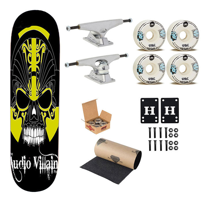The Audio Villains Podcast Skateboard Complete Board 8.0" X 31.75"
