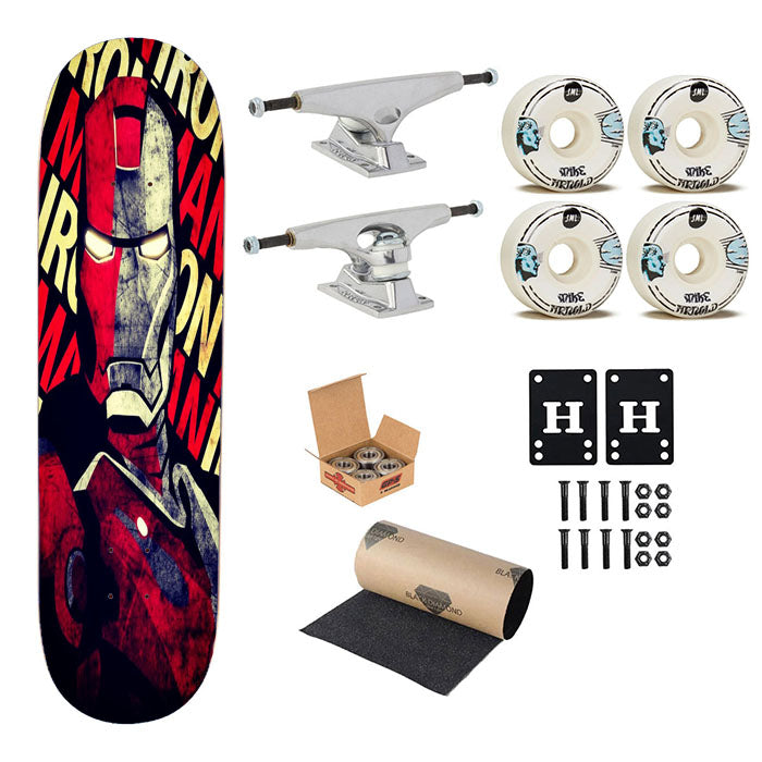 The Avanger Iron Man Skateboard Complete Board 8.0" X 31.75"