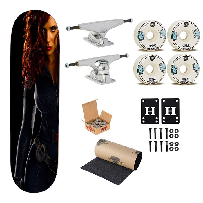 The Avengers Black Widow Style Skateboard Complete Board 8.0" X 31.75"
