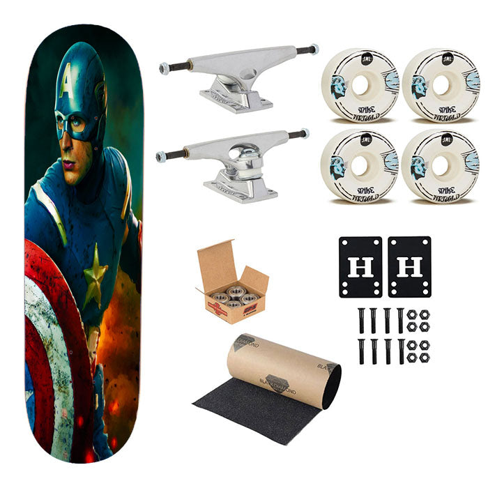 The Avengers Captain America Guard Skateboard Complete Board 8.0" X 31.75"