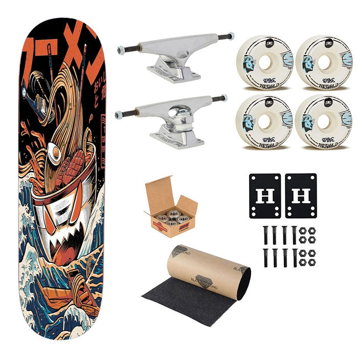 The Black Great Ramen Skateboard Complete Board 8.0" X 31.75"