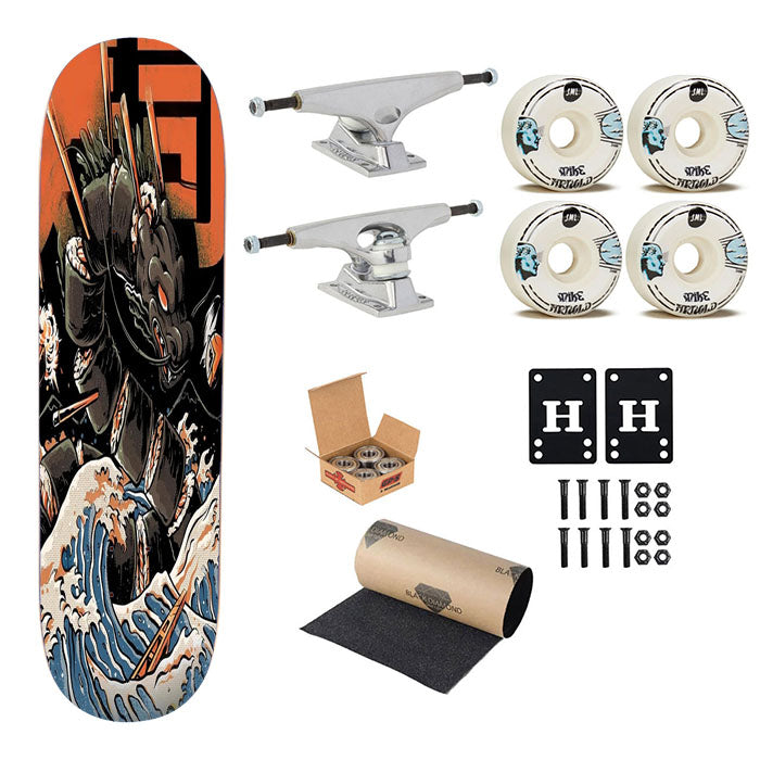 The Black Sushi Dragon Skateboard Complete Board 8.0" X 31.75"