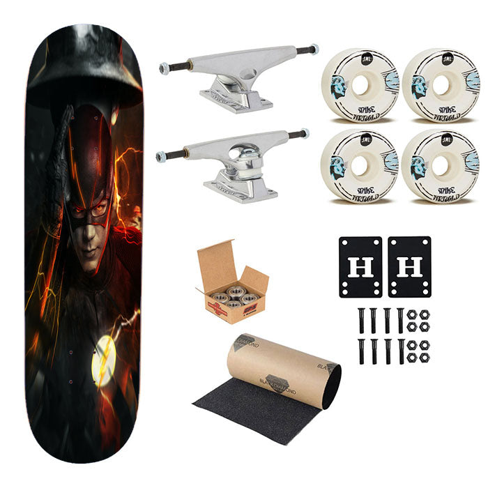 The Flash Dc Heroes Poster Skateboard Complete Board 8.0" X 31.75"