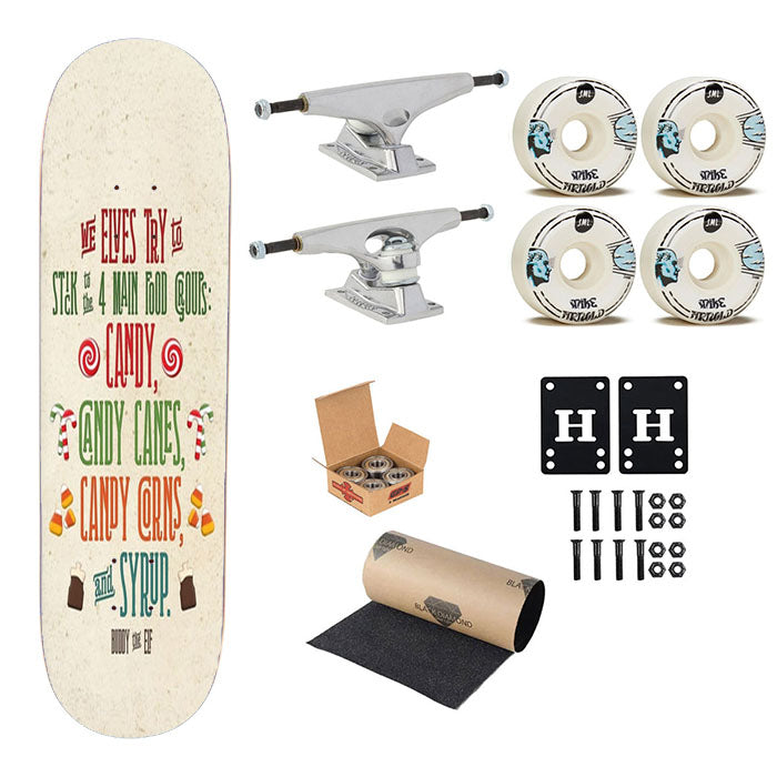 The Four Main Food Groups - Elf Skateboard Complete Board 8.0" X 31.75"