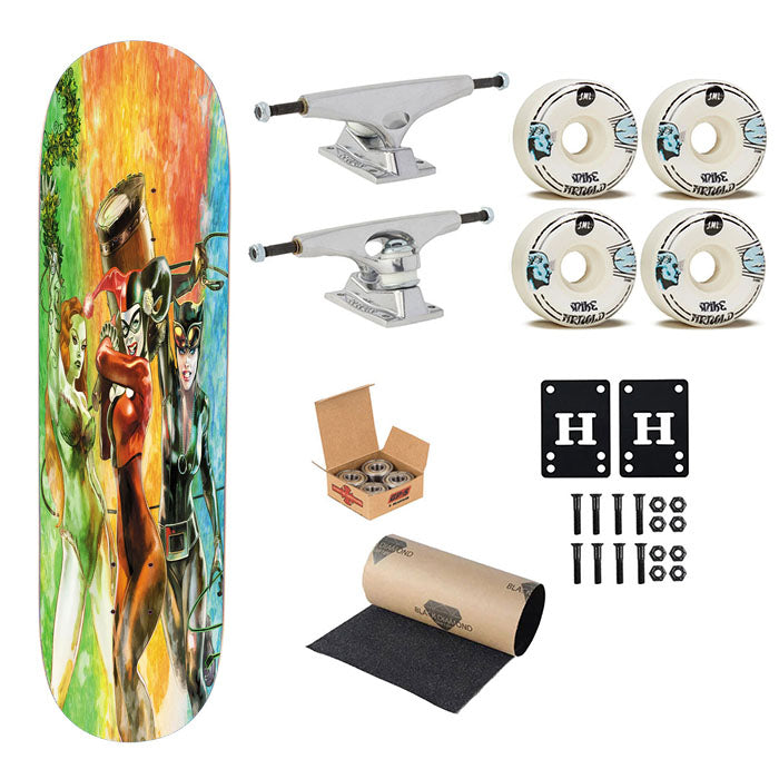 The Gotham City Sirens Art Skateboard Complete Board 8.0" X 31.75"