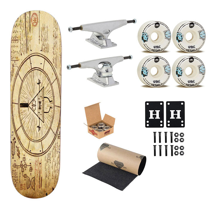 The Gravity Falls Intrigue Triangle Skateboard Complete Board 8.0" X 31.75"