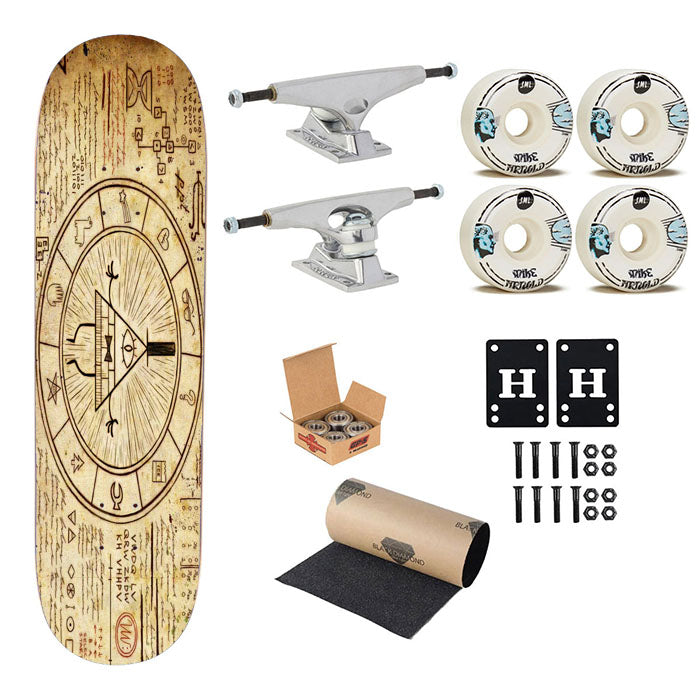 The Gravity Falls Intrigue Triangle Eye Skateboard Complete Board 8.0" X 31.75"
